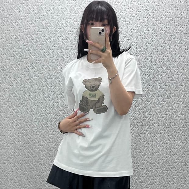마리떼 프랑소와 저버 캐주얼 키치 테디베어 반팔티 S C13458