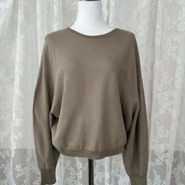 S) 한섬 더캐시미어 24년 실크 코튼 니트 브라운