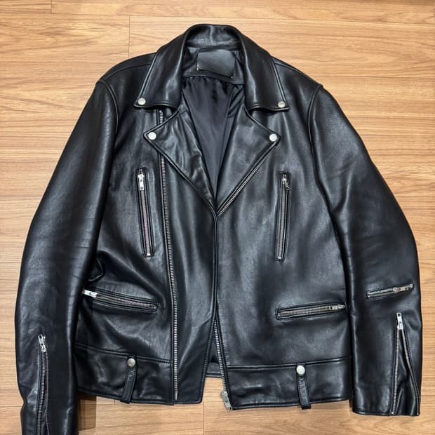 비바스튜디오 검정 레더 가죽 라이더 자켓