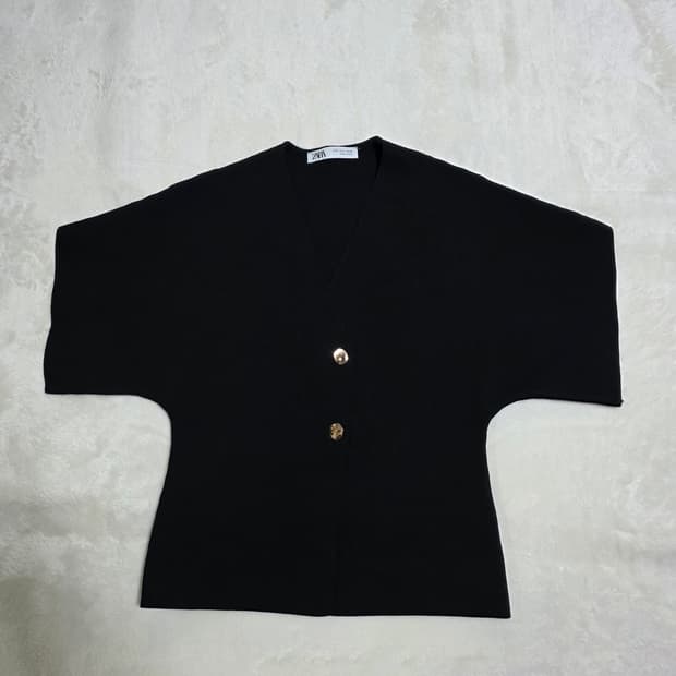 (S)여성 자라 반팔 금장 가디건