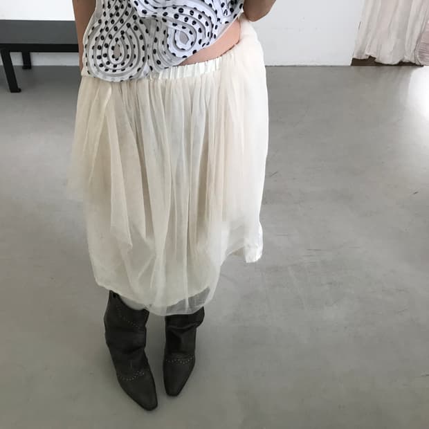 vintage ivory sha skirt 