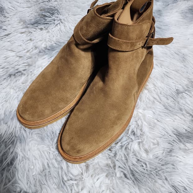 (42/270)AMI 아미 조드퍼 더비 스트랩 스웨이드 부츠