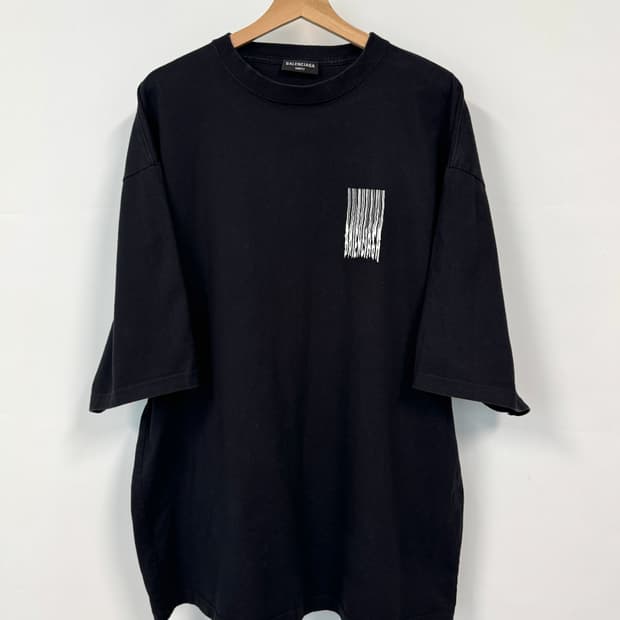 BALENCIAGA 발렌시아가 바코드 로고 오버사이즈 티셔츠 M