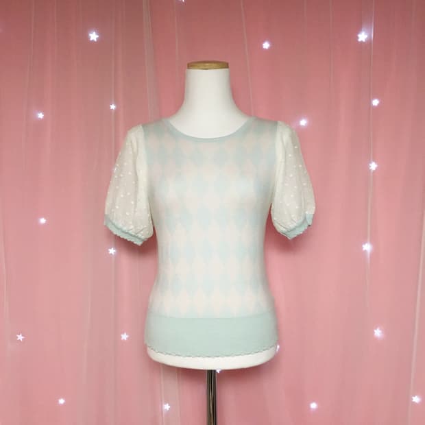 민트핑크 아가일 로걀탑