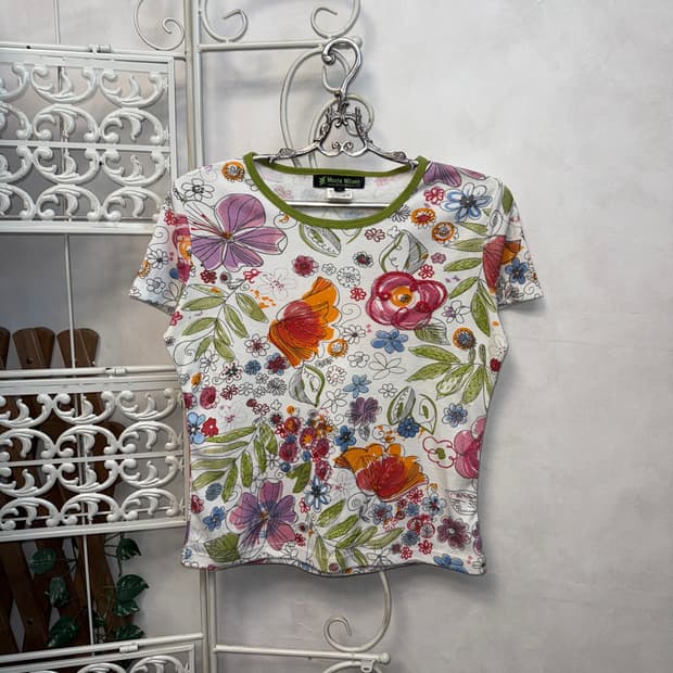 Monte Milano bohemian flower beads 반팔티 