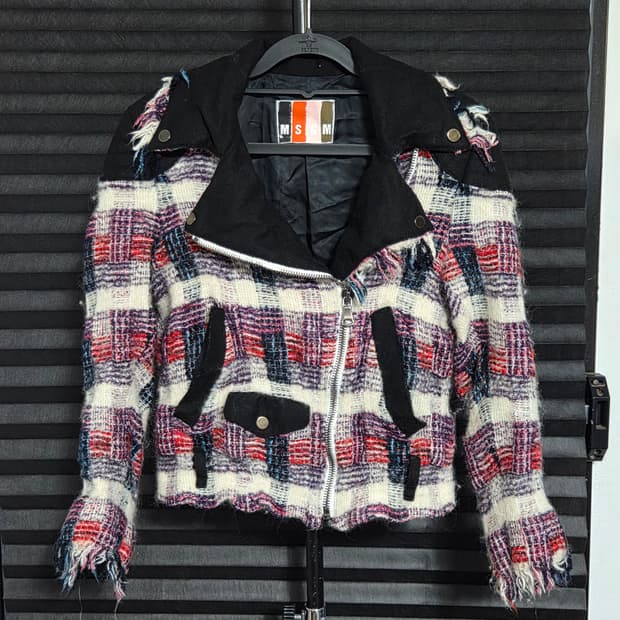 [MSGM] 플레이드 모터사이클 자켓 판매합니다.