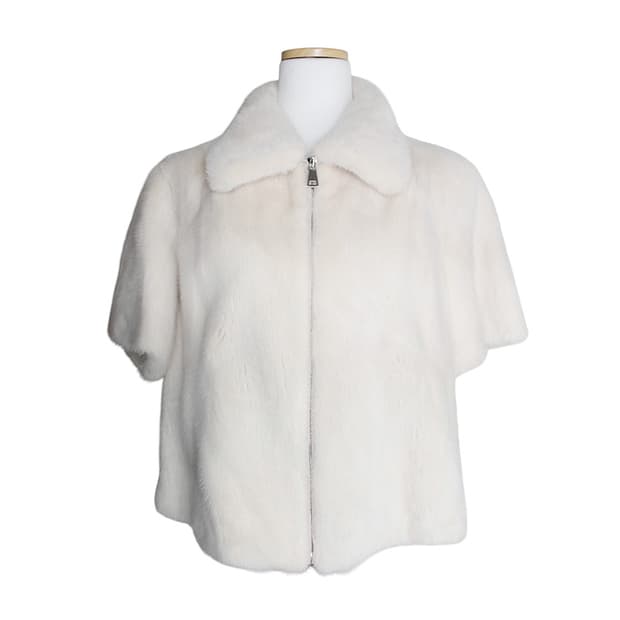 진도 엘페 오트밀 밍크 숏자켓 55