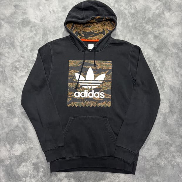 아디다스 빅로고 카모 후드티 M