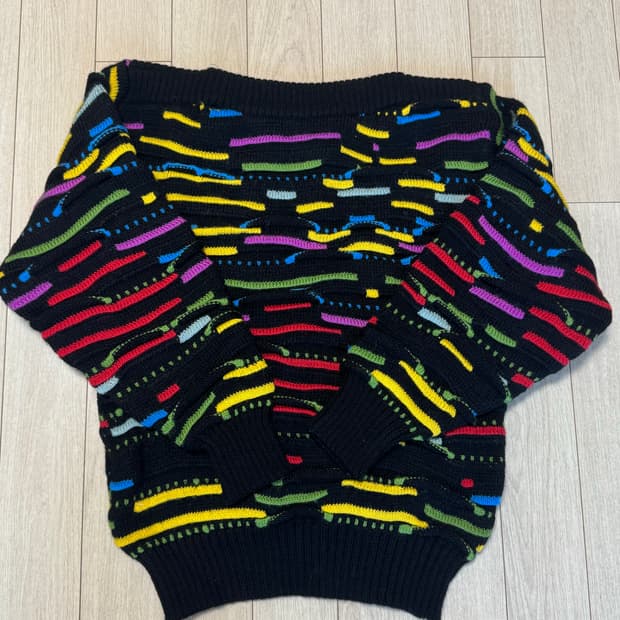 90s 울100% 3D케이블 니트