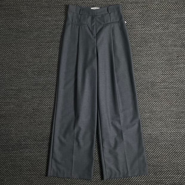 빈티지 포켓 디테일 와이드 슬랙스 팬츠o 3127