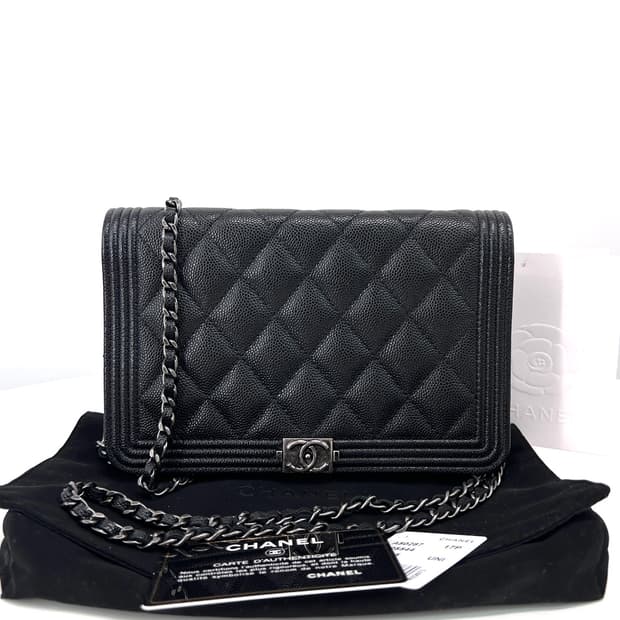 샤넬 캐비어 보이 WOC 크로스백 블랙 (A80287)