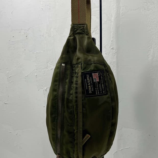 폴로 랄프로렌 에비에이터 올리브드랩 나일론 웨이스트백 크로스백 힙색