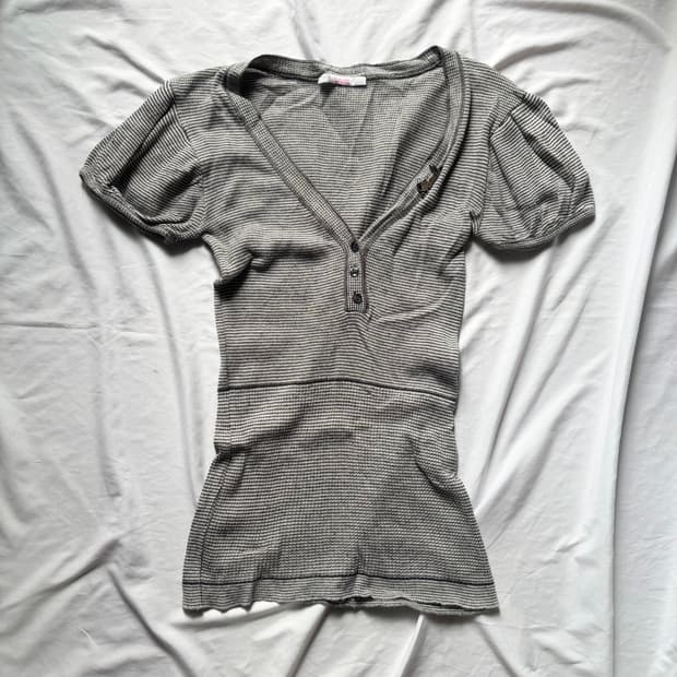 빈티지 gaudi 공겜여주 모리 반팔 니트 갸루