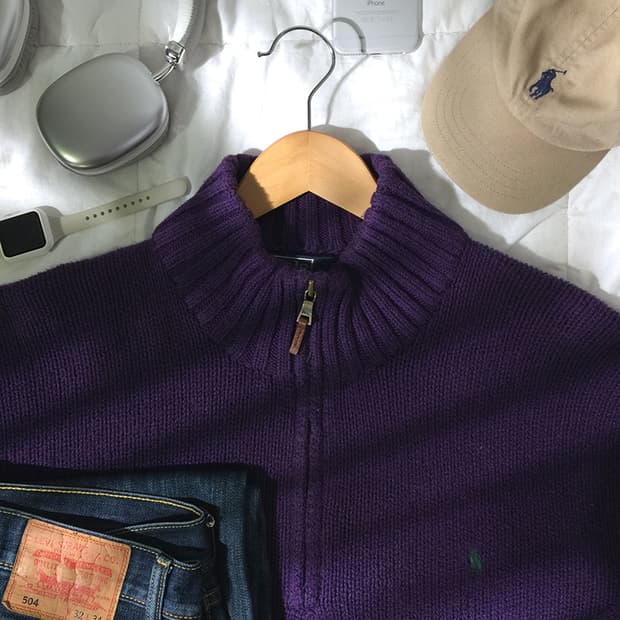 (MAN) 폴로랄프로렌 반집업 니트스웨터 XL 