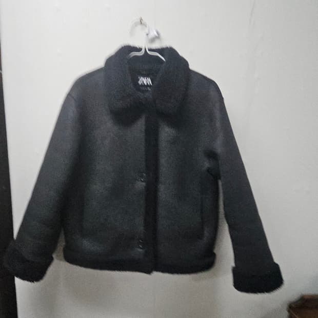 자라 블랙 무스탕 자켓 M