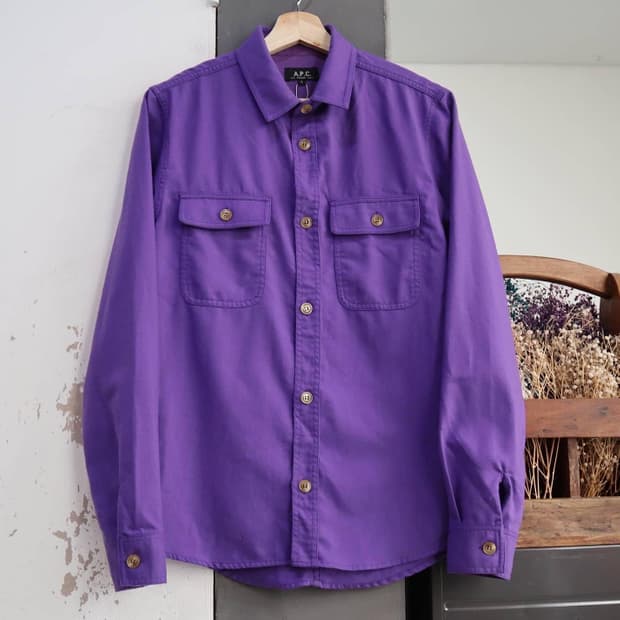 A.P.C 투포켓 울&나일론 셔츠