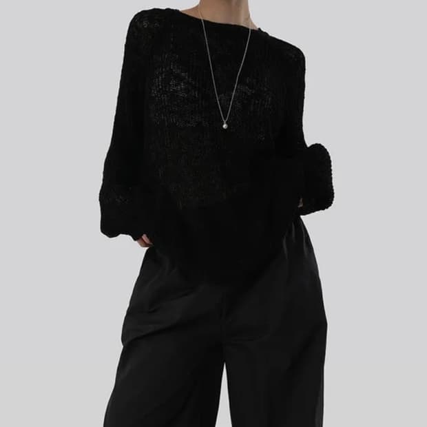 어텀 부클니트 블랙