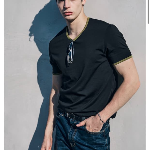 헬렛 SUPIMA CREWNECK SLIM RINGER TEE