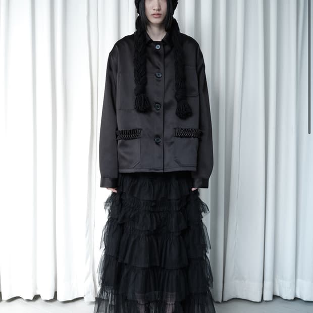 생긴스튜디오 TULLE TIERED LONG SKIRT - BLACK