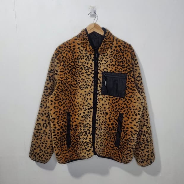 슈프림 레오파드 리버시블 플리스 자켓 XL