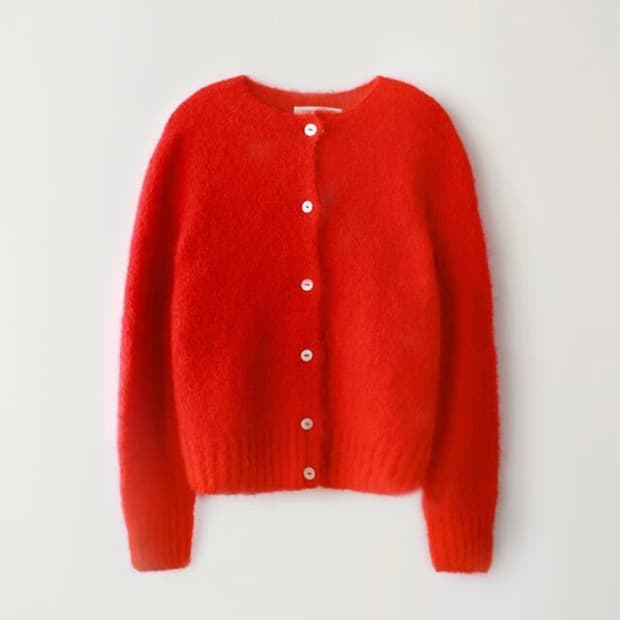 낫띵리튼 alpaca knit cardigan (Red)