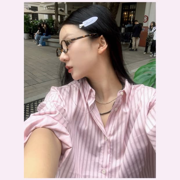 유이니 노아 스트라이프 셔츠 Noah stripe shirts 핑크