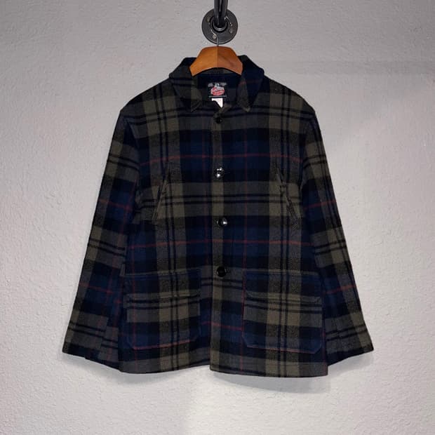 JohnsonWoolenMill 체크 모직 자켓