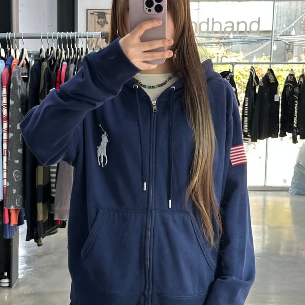 폴로 랄프로렌 USA 빅포니 후드집업 네이비블루