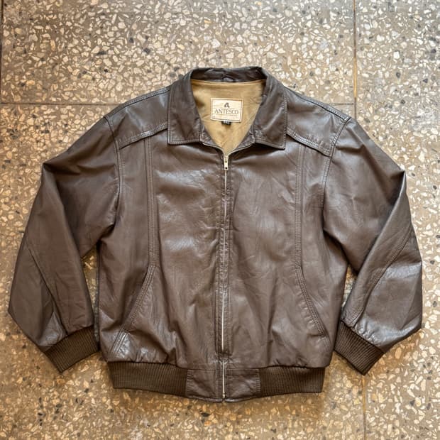 빈티지 소가죽 집업 자켓