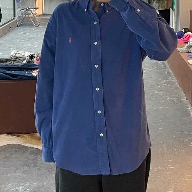 폴로 랄프로렌 코듀로이 블루 셔츠 H2070