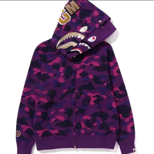 베이프 샤크후드퍼플 새상품