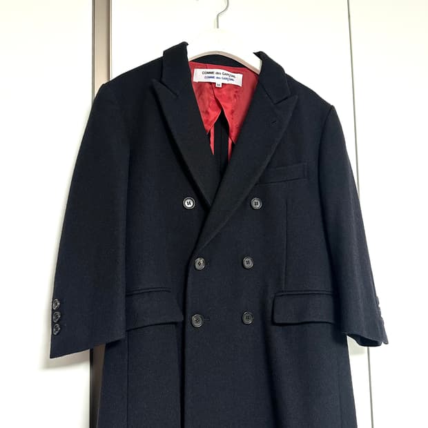 꼼데가르송 울 코트 블랙