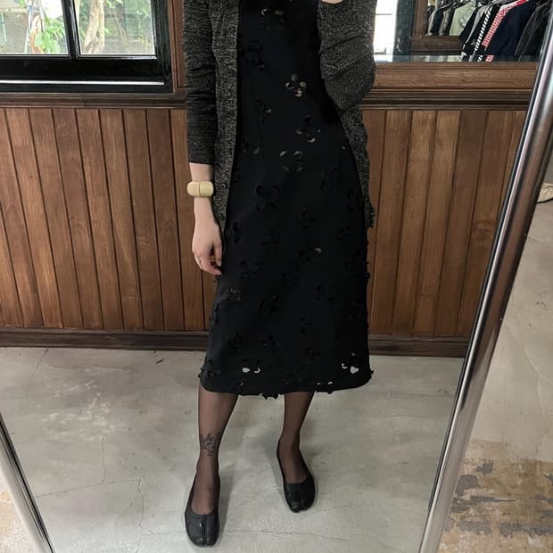 COMME DES GARCONS flower punching dress