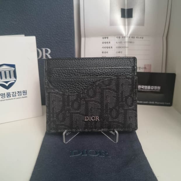 [ 풀구성,새상품급 ] 디올 오블리크 새들 카드지갑 블랙