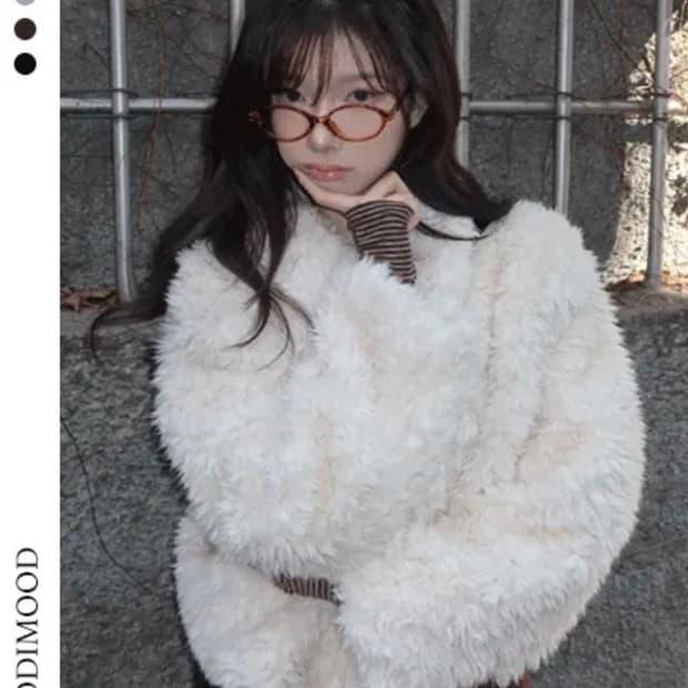 [모디무드] 로베 퍼 카라 숏 자켓 새거