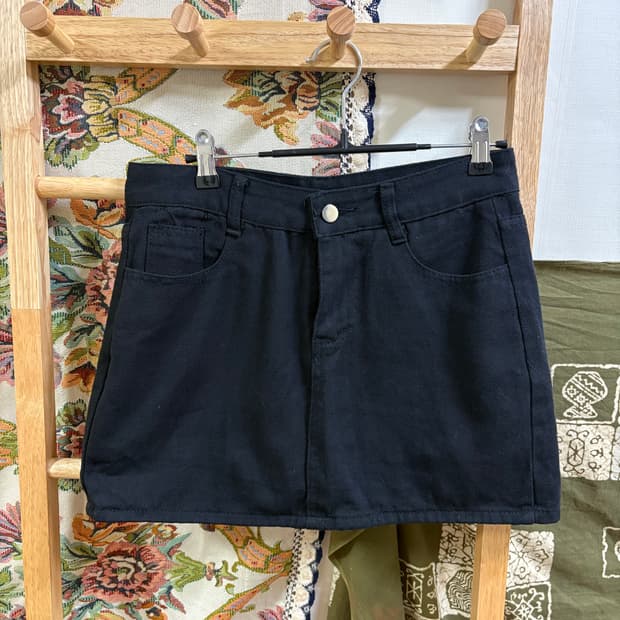 흑청 데님 미니 스커트 