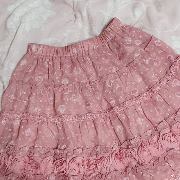 axes femme 로즈핑크 스커트 