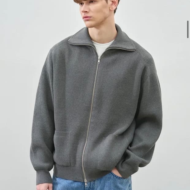 (L) 드로우핏 오버사이즈 PBT 투웨이 풀집업 니트 [GREY] 판매