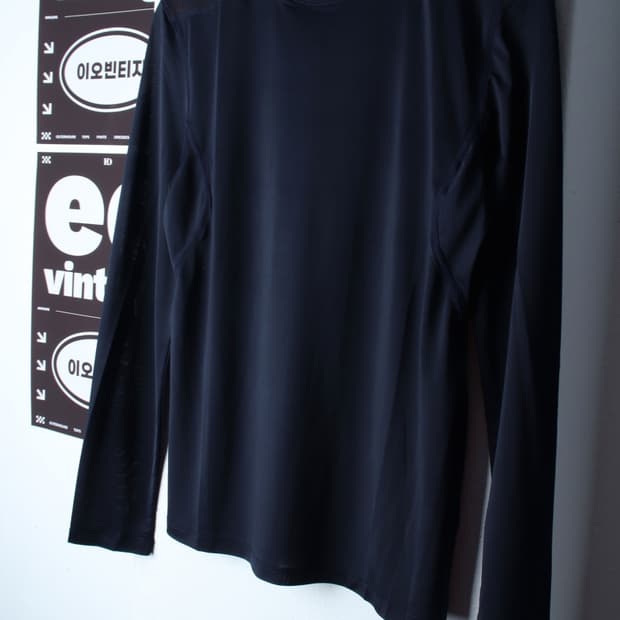 (L-XL) 헨리코튼 긴팔티셔츠 골프 기능성 네이비-H33049