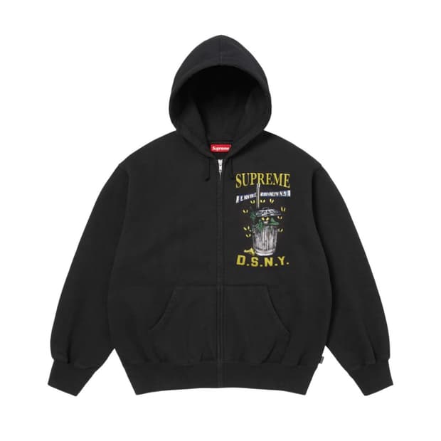 슈프림 x DSNY 집업 후드 스웨트셔츠 블랙 - 26SS