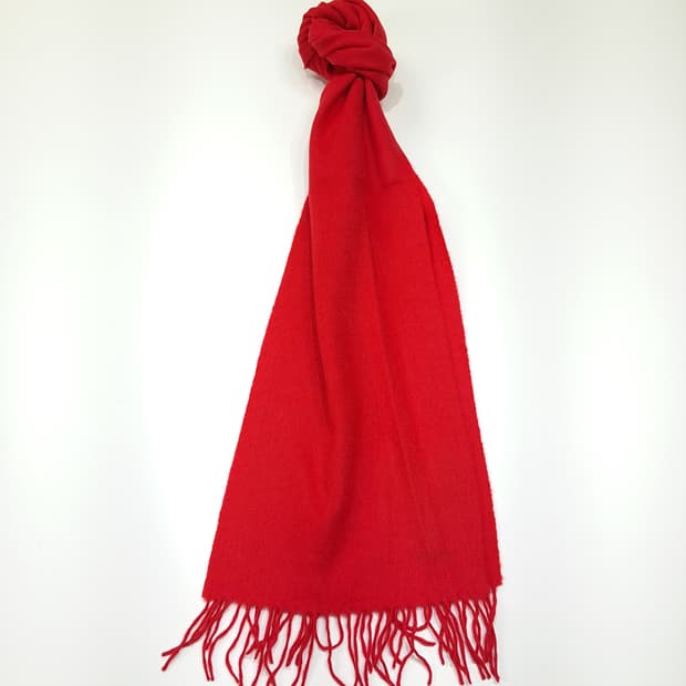 MX445 바버 램스울 3로얄워런트 로고자수 레드 머플러 목도리