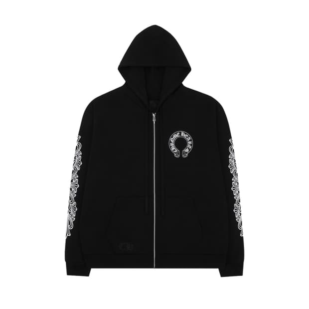 [M] 크롬하츠 홀스슈 플로랄 후드집업 블랙