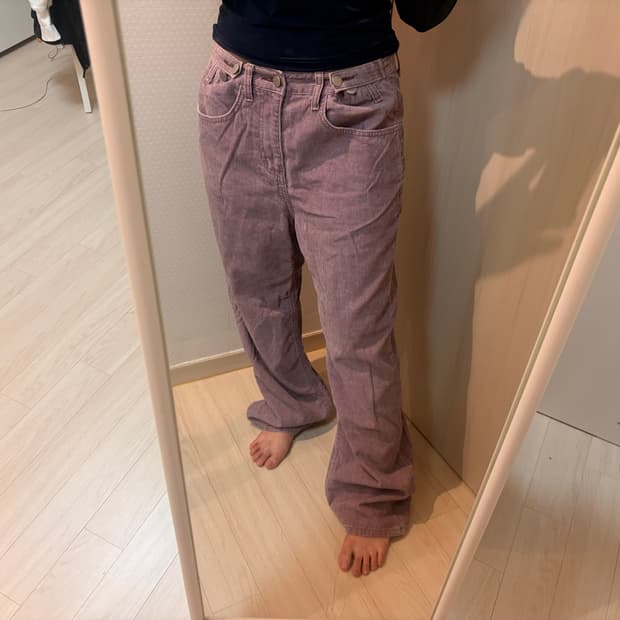 더스티 퍼플 코듀로이 팬츠