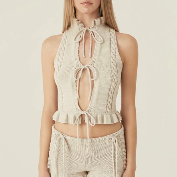 쓰리타임즈 sandy vest (beige) FREE