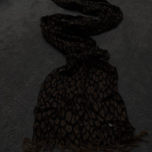Vintage v-kei punk mood leopard scarf