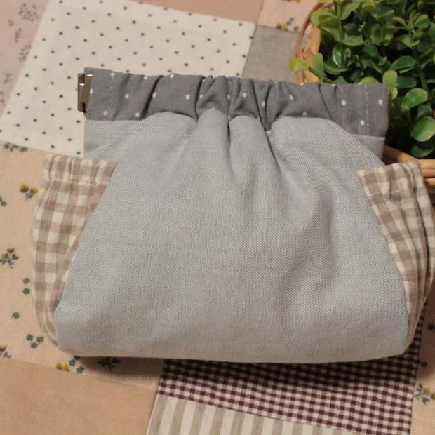 핸드메이드 밴딩포켓 라운드 바네 파우치