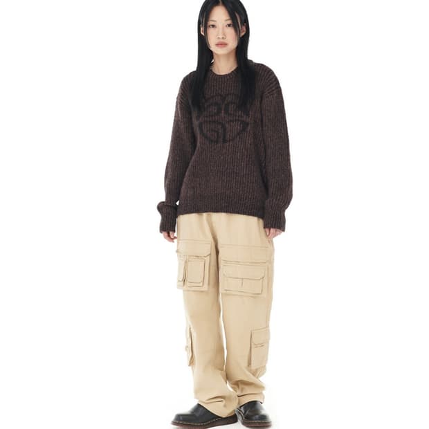 Mahagrid 리버시블 니트스웨터 브라운