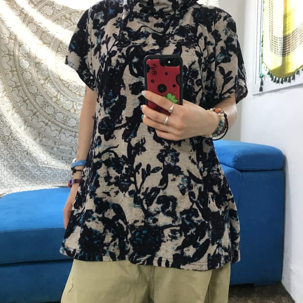 제페니즈 빈티지 하이넥 반팔 티 (Z1496)