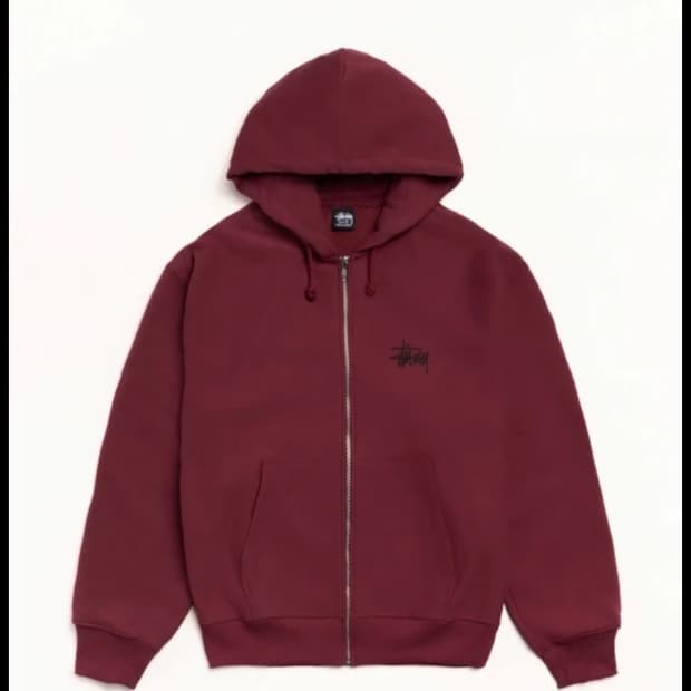 스투시 서울 후드집업 와인 [새상품]