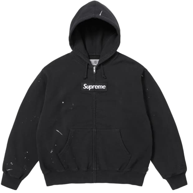 [L] 슈프림 x MM6 메종 마르지엘라 박스로고 후드집업 블랙